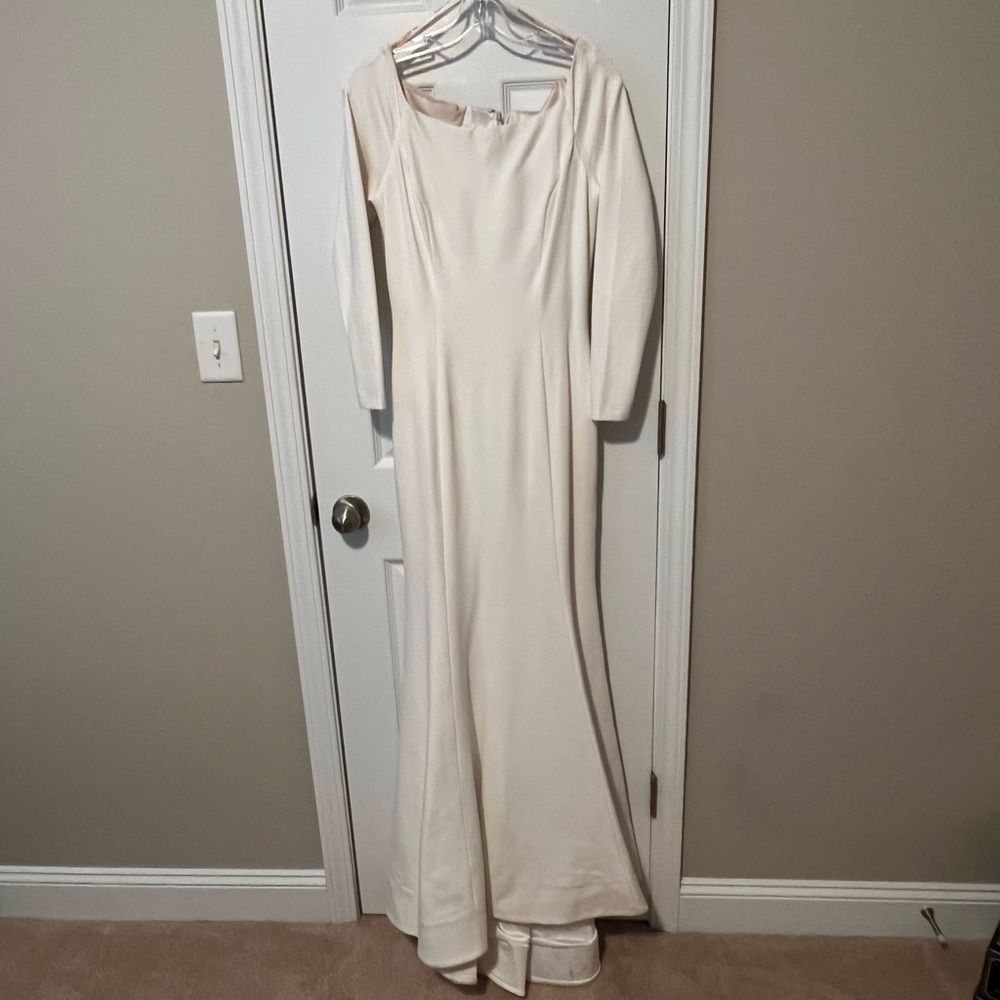 White Off the Shoulder Sherri Hill Gown